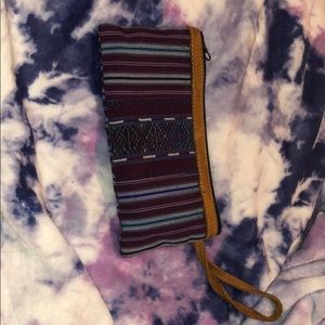 PURA VIDA handbag, purple and patterned colors